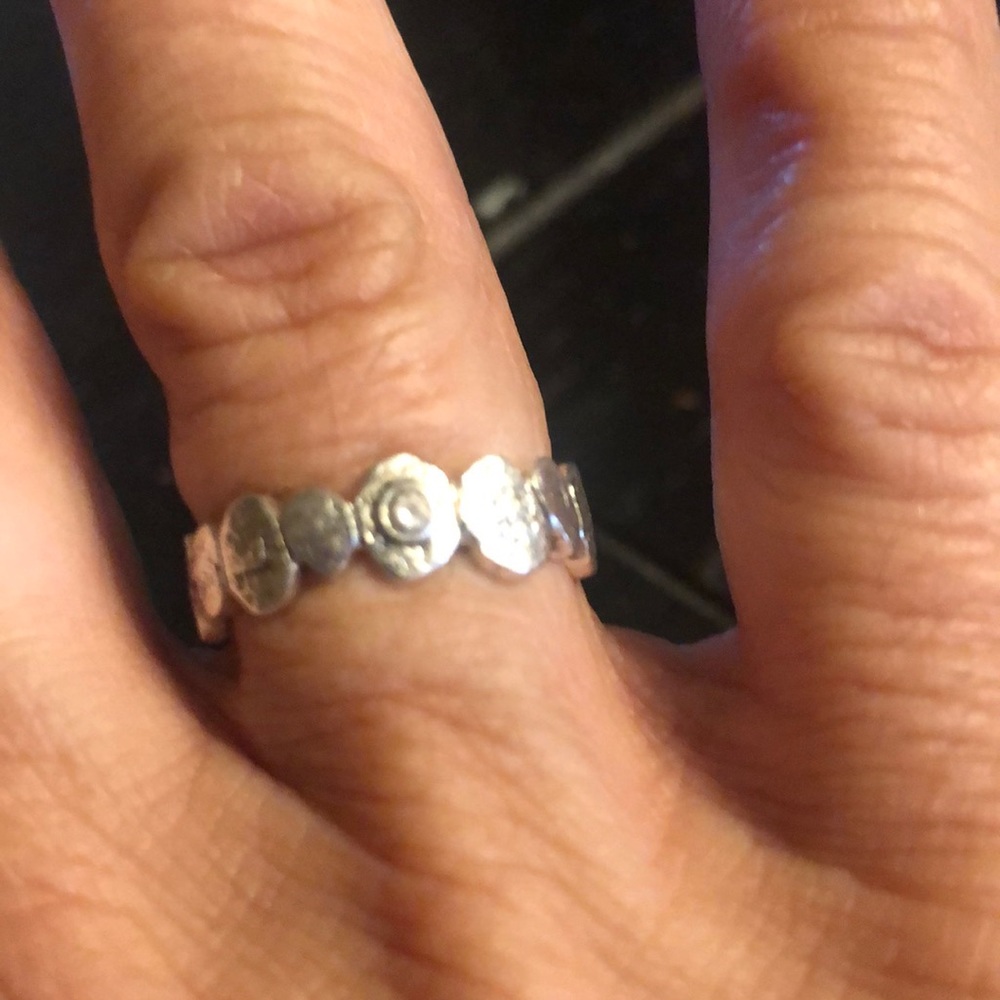 Stamped silver ring